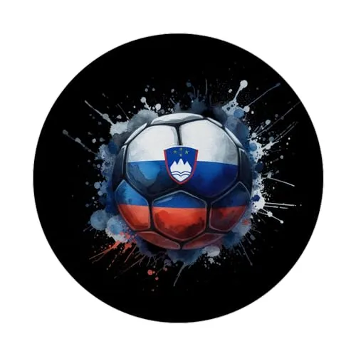 Fußball Slowenien Flagge Magnet mit Flaschenöffner rund EM 2024 Begeisterung Slowenischer Sport Stolz in Nationalfarben Europa Ball Magnet mit Flaschenöffner für Fans