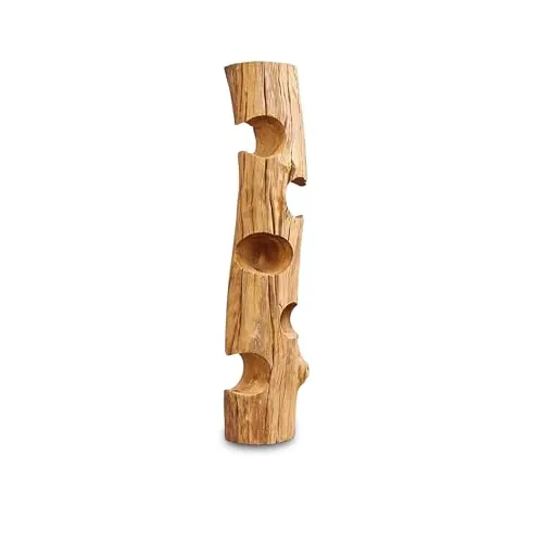 Möbel Bressmer Kenyon Holz Weinregal - Handgefertigtes Weinregal aus 100% Teakholz, ideal für 5 Flaschen. Ein nachhaltiges Unikat mit Holz Nachweis Zertifikat – perfekt als Geschenk!