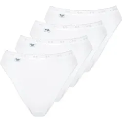 sloggi Damen Basic+ Tai 4P Slip, White, 44 - Funktionsunterwäsche: 4er Pack Taillen Slips aus weicher Baumwolle mit hochwertigem LYCRA für optimalen Tragekomfort und Bewegungsfreiheit.