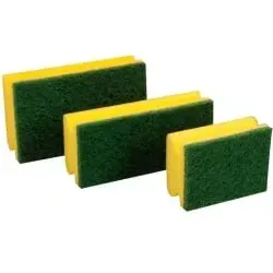 Floorstar Scheuerschwamm PADDY mit Griff PS 3 YG , 1 Polybeutel = 10 Stück, Größe 3, Format: 15 x 9 x 4,5 cm