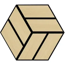 Novel Akustikpaneel Sonido Single Hexagon, Eiche, Hellbraun - Wand & Decke: Stilvolles Akustikpaneel mit schallabsorbierender Wirkung, ideal für Wohnräume und Büros. FSC-zertifiziertes Holz sorgt für natürliche Ästhetik und jedes Paneel ist ein Unikat.
