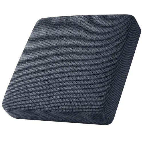 SYLC Sofa Sitzkissenbezug, Sofa Sitzkissenbezug Stretch, Elastischer Kissenbezüge, Husse Überzug Bezug Für Sofa Sitzkissen, rutschfest Stoff Tartan (Dunkelgrau,Großer 1-Sitzer)