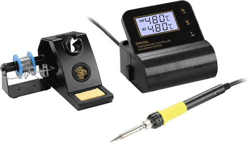 Zhongdi ZD-8903A Digitale Lötstation mit LCD - Kompakte Lötstation mit LCD-Anzeige, einstellbar von 160-480°C. Ideal für präzise Lötarbeiten und schnelle Temperaturregelung. Inklusive Reinigungsschwamm und integriertem Lötzinnabroller.