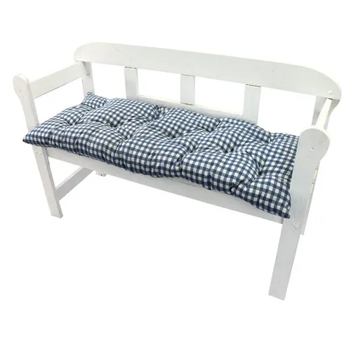 NYVI Auflage für Gartenbank Ibiza - Bequeme Karo-Blau Gartenbankauflage - Auflagen & Polster - Gemütliche 150 cm lange Auflage für Gartenbänke, verwandelt Ihre Bank in eine bequeme Sitzgelegenheit.