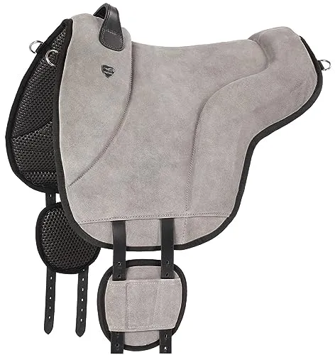 Equinate Reitpad California Wildleder Bareback Pad - Wanderreitsättel mit sicherem Halt durch Wildlederoberfläche, atmungsaktiv und pflegeleicht dank anti Rutsch Neopren-Unterseite.