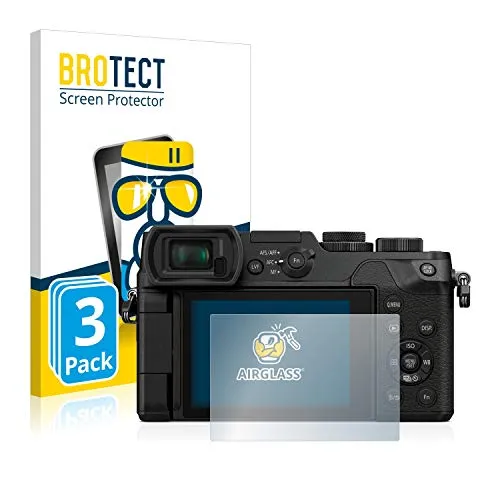 BROTECT (3 Stück Schutzglas für Panasonic Lumix DMC-GX8 Schutzfolie Made in Germany Panzer Folie Glas Displayschutz [ 9H, Anti-Fingerprint]