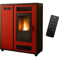 Luft-Pelletofen Slim Astral 12,2 kW Bordeaux Sannover - Kaminofen mit 12,2 kW Leistung, ideal für 120 m², energiesparend und programmierbar. Inklusive Fernbedienung für einfache Steuerung und leiser Betrieb dank innovativem Design.