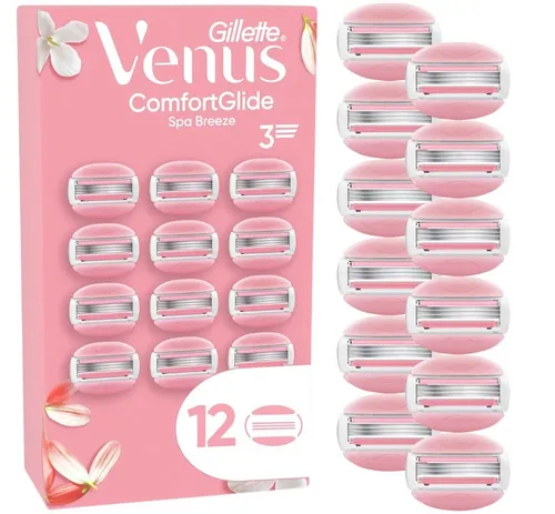 Venus SPA Breeze - 12 pcs - Rasierausstattung mit 2-in-1 Gel-Rasierern für bis zu 30 Tage glatte Haut, angereichert mit erfrischendem Freesien-Duft und hautschonenden 3 Klingen.