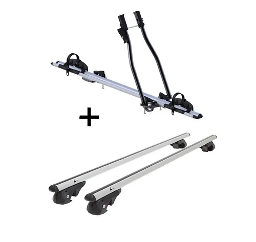 VDP Dachträger für Skoda Octavia Kombi ab 05 - Set mit Fahrradträger - Gepäckträger-Set für Skoda Octavia Kombi ab 05, inklusive hochwertigem Fahrradträger SAGITTAR für sicheren Transport von Fahrrädern.