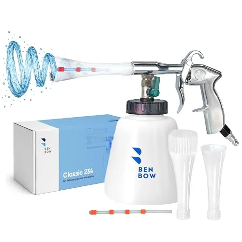 BENBOW Dreckfräse Druckluft Reinigungspistole Classic - Reinigungsmittel mit Wirbelwind-Effekt für effiziente Reinigung, inklusive 1-Liter-Behälter und Bürstenaufsatz für gründliche Ergebnisse.