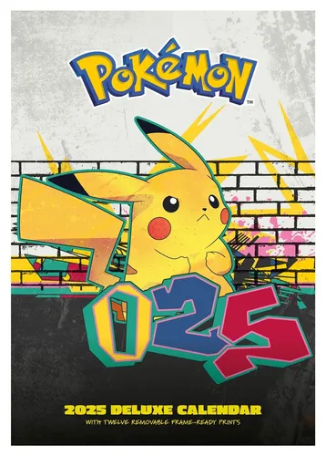 Kalender 2025 PokemonDeluxe Wandkalender Calendar Jahresplaner A3 30x42 cm