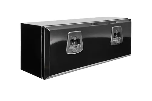 LKW Staukasten Metall verzinkt schwarz 800 x 300 x 300 mm, inkl. Dämpfer 90°, Werkzeugkasten, Unterflurbox, Staukiste, Ewobox, Edelstahlhaus GmbH