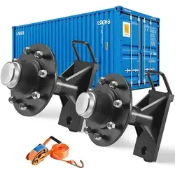 VEVOR 8-Loch Versandcontainer-Rad-Set für sicheren Transport - Robustes Rad-Set für 6 m bis 12 m lange Container, aus starkem Stahl gefertigt. Ideal für Dock, Lager und Baustelle – für einen effizienten Transport.