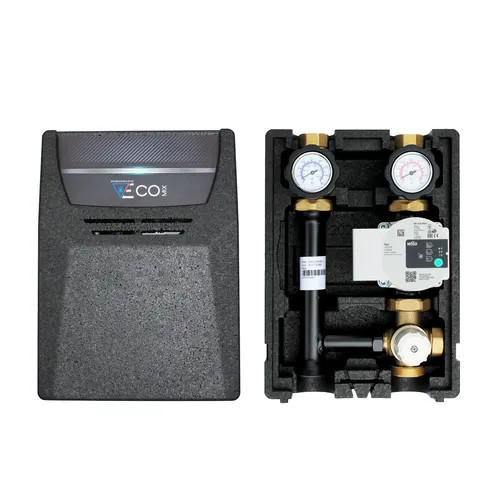 Heizkreis Pumpengruppe mit 3-Wege-Mischer, Festwert 25-55°C + Wilo Para STG 25/8
