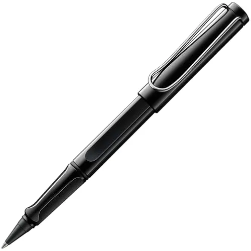 Lamy safari roll-ink black Tintenpatronenroller – zeitlos klassischer Stift mit ergonomischem Griff & Strichbreite M - Gehäuse aus robustem ASA-Kunststoff – inkl. Tintenpatrone T10 blau