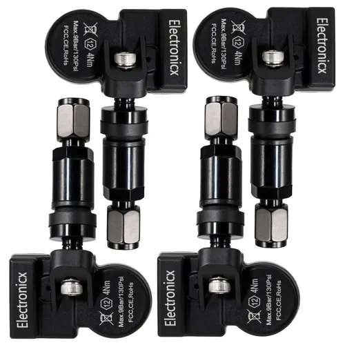 4x TPMS Reifendrucksensoren Metallventil Schwarze für Abarth Fiat Chrysler Lanci