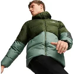 PUMA Power Hooded Jacket grün M - Funktionsjacke aus 100% Polyester, ideal für kühle Tage mit stylischem Design in Myrtle und optimalem Tragekomfort.