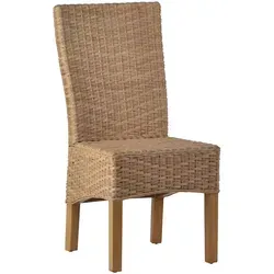 MiaMöbel Esszimmerstuhl Modern Rattan Honig - Moderner Esszimmerstuhl aus hochwertigem Rattangeflecht in honigfarbenem Finish, pflegeleicht und bereits vollmontiert. Ergonomische Rückenlehne für optimalen Sitzkomfort.