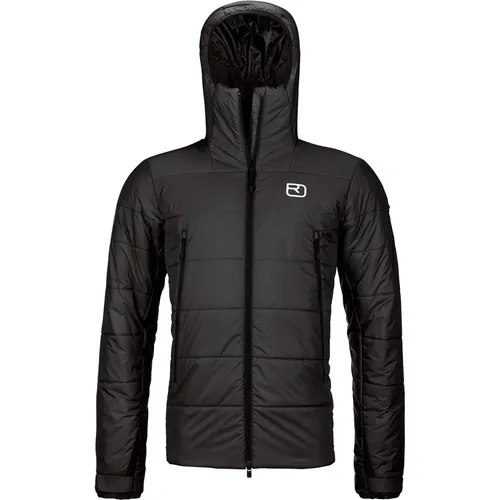 Ortovox Swisswool Zinal Jacket - Winterjacke Gr M schwarz - Daunenjacke mit warmer Swisswool Isolierung, ideal für Skitouren und Hochtouren. Farbe: Schwarz, Gr: M, mit Kapuze und 2-Wege Front-RV für besten Komfort.