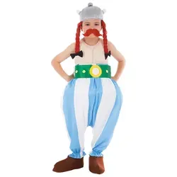 Chaks Obelix Kostüm 5-teilig für Kinder - Kostümset für Kinder mit Overall, Helm, Gürtel und mehr. Ideal für Karneval oder Fasching, bequem und einfach zu tragen.