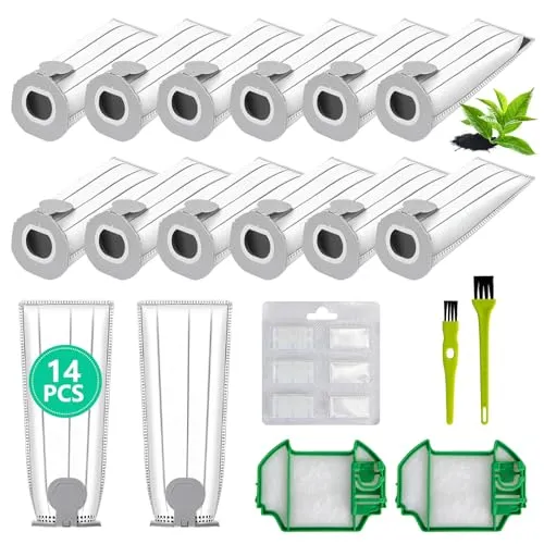 Vorwerk Kobold VK7 FP7 Staubsaugerbeutel Set - Haushaltsgroßgeräte: 14 Staubsaugerbeutel, 2 HEPA-Filter und 6 Duftblöcke für eine hocheffiziente und angenehme Reinigung mit einfachem Austausch.
