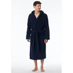 Schiesser Herren Bademantel mit Kapuze, Blau (815-navy), S - Bademantel für Herren mit Kapuze, aus weichem Frottee, ideal für gemütliche Abende und entspannte Morgen.