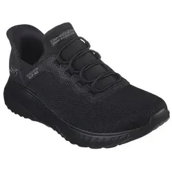 Skechers Damen Wide FIT BOBS Squad Chaos Daily Inspiration Slip Ins Schwarz - Damen-Sneaker mit extra weitem Schnitt, ideal für den ganzen Tag und optimalen Tragekomfort.
