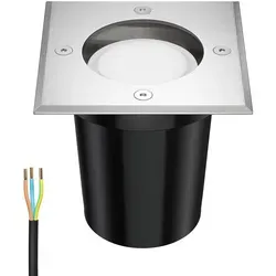 ledscom.de Boden-Einbauleuchte RELI für außen Edelstahl eckig IP67 inkl. 6,826W LED Lampe 460 630lm warmweiß
