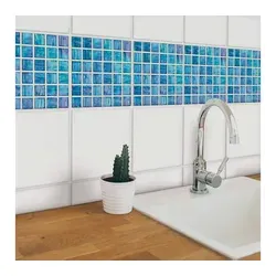 K&L Wall Art Fliesenaufkleber selbstklebend Klebefliese Sticker Glas Mosaik Candy Optik blau 15 cm x 15 cm