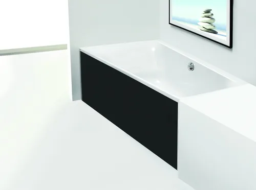 Hoesch Thasos Glasverkleidung für Nischeneinbau 1750 x 1100 mm links - Schwarz - Elegante Glasverkleidung für Badewannen, bietet zeitloses Design und optimalen Spritzschutz.