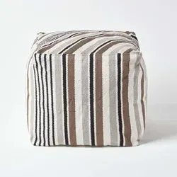 Designer Hocker Pouf Würfel Selam Grau Weiß - S - Homescapes