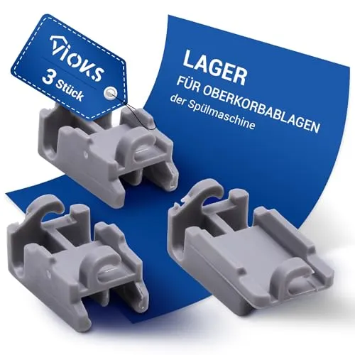 VIOKS Halter Lager Ersatz für Bosch Siemеns 00418674 418674 Set für Oberkorbablagen Geschirrspüler 3Stk Geschirrkorb Spülmaschine Oberer Korb Clips Klammer Befestigung Klappstachelreihe Oberkorb