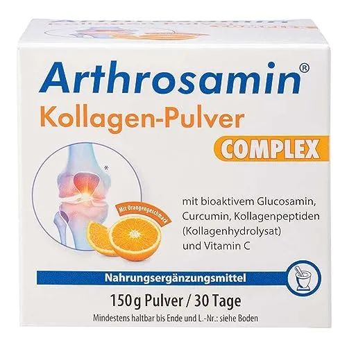 Arthrosamin Kollagen Complex Pulver 150 g - Kollagen-Präparate mit bioaktivem Glucosamin, Curcumin und Vitamin C zur Förderung der Kollagenbildung und Unterstützung der Gelenkknorpel.