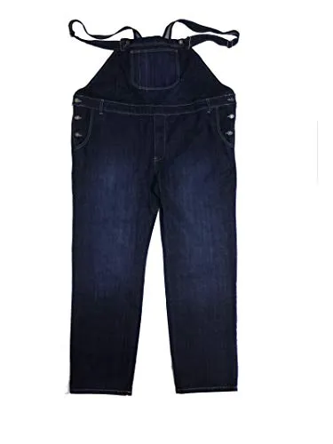 Abraxas Jeans Latzhose Herrenübergröße Stonewash-Blue 4XL - Klassische Jeans-Latzhose in Stonewash-Blue mit elastischen Dehneinsätzen und verstellbaren Trägern. Robuster Denim sorgt für Langlebigkeit, ideal für den täglichen Einsatz oder als Arbeitslatzhose.