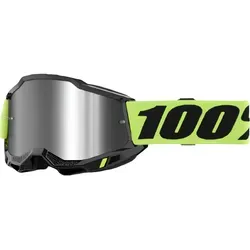 100% Accuri 2 Extra MTB Moto Brille Neon Yellow - Sportbrillen mit 17,5% größerem Sichtfeld, weichem Gesichtsschaum für optimale Schweißabsorption und verbessertem Komfort für alle Outdoor-Enthusiasten.