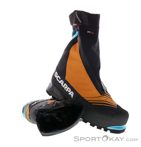 Scarpa Phantom Tech HD Black/Bright Orange (42) - Hochleistungs-Wanderschuhe - Wanderschuhe für technische Eis- und Mixed-Begehungen, leicht und warm dank PrimaLoft-Futter. Ideal für erfahrene Eiskletterer mit RECCO Reflektor für zusätzliche Sicherheit.