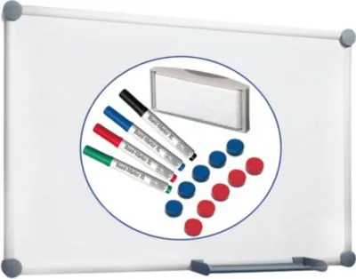 MAULpro Whiteboard 2000, 900x600mm, magnethaftend mit Zubehör-Set - Hochwertiges MAULpro Whiteboard 2000, 900x600mm, magnethaftend, inklusive 15-teiligem Zubehör-Set. Ideal für Präsentationen und kreative Ideen.