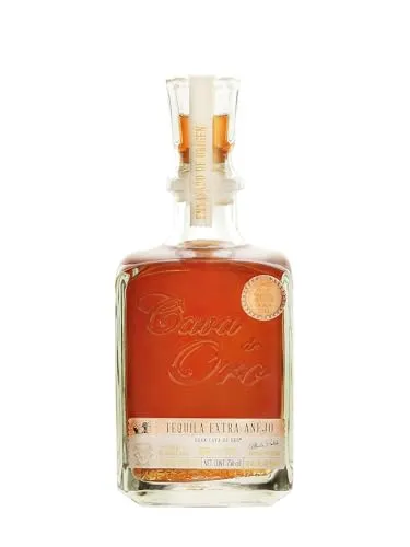 Cava de Oro Extra Añejo Tequila 100% Agave - Premium Genuss - Tequila aus El Arenal, Jalisco, 5 Jahre in Eichenfässern gereift. Intensiver Geschmack von Vanille, Zimt und Muskat – perfekt für puren Genuss.