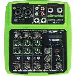 Pronomic Mini4 USB-Mischpult - 4-Kanal Mixer mit Bluetooth und USB, ideal für DJs und Musiker unterwegs