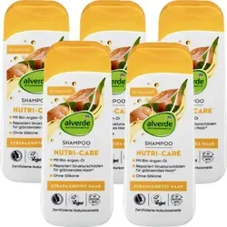 alverde Naturkosmetik - Shampoo Nutri-Care mit Bio-Argan-Öl (5 x 200 ml) 5 x