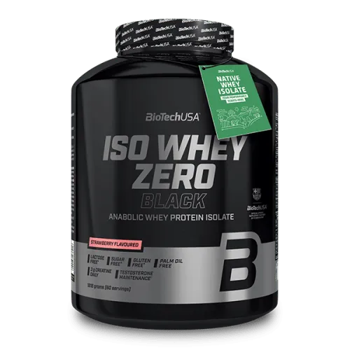 BioTech USA Iso Whey Zero Black Erdbeere, 2270 g - Protein Shakes & Muskelaufbau, hochreines Whey-Isolat ohne Zuckerzusatz für optimale Muskelregeneration und köstlichen Erdbeergeschmack.