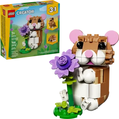 Creator 3-in-1 Niedlicher Hamster mit Blume, Konstruktionsspielzeug 31376