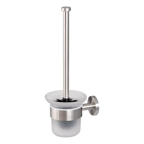 bremermann WC-Reinigungsbürste Bad-Serie PIAZZA - Elegantes Design aus Glas & Edelstahl, matt - Toilettenbürsten - Hochwertige Kombination aus Glas und mattem Edelstahl für ein modernes Badezimmerambiente.