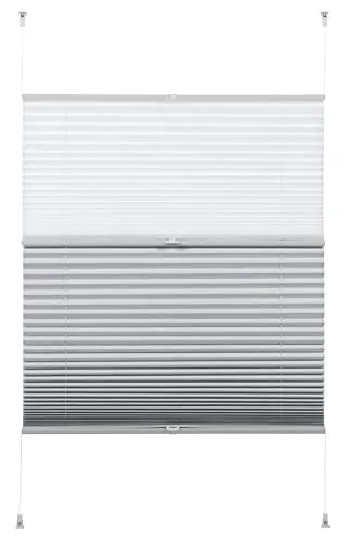 GARDINIA EASYFIX Day + Night Plissee - Plissee ohne Bohren, einfach zu montieren und individuell höhenverstellbar für optimalen Sichtschutz und Verdunklung, ideal für Fenster mit 90 x 210 cm.
