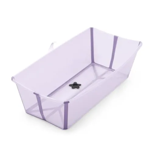 STOKKE® Flexi Bath XLTM extra groß in Lavender - Babybadewanne mit hitzeempfindlichem Stöpsel für optimale Wassertemperatur, platzsparend und leicht verstaubar – Badespaß für Neugeborene bis 4 Jahre!
