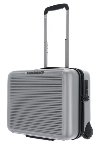 MANDARINA DUCK Tank Case Pilot Trolley XS - Silber - Robuster Hartschalen-Trolley mit verstellbarem Laptopfach und Staubbeutel. Ideal für Reisen, bietet Platz für 10-19 L und überzeugt durch modernes Design.