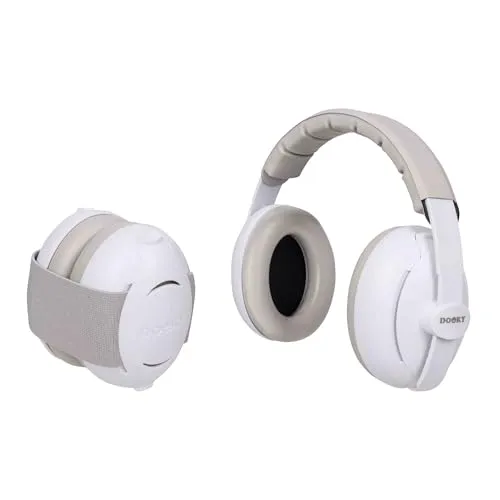Dooky Gehörschutz 2-in-1 Baby & Kind - Kopfhörer-Zubehör mit 27 dB Schalldämpfung für optimalen Lärmschutz. Wächst mit Ihrem Kind: elastisches und festes Kopfband für sicheren Tragekomfort.