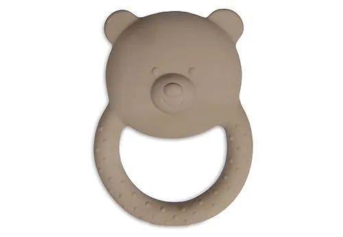 Jollein 101-001-67008 Gummi Beißring aus Naturkautschuk Teddybär biscuit