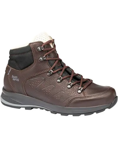 Hanwag Travi Lady Chestnut/Black (5 (38)) - Langlebige Wanderschuhe - Wanderschuhe aus hochwertigem Yak-Leder, atmungsaktiv und komfortabel. Ideal für Trekkingtouren, mit sportlicher Vibram 'Endurance Hike' Sohle für optimalen Halt.