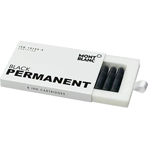 MONTBLANC Tintenpatronen für Füller Black permanent schwarz, 8 St.